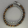 Italgem Tiger Eye and Stainless Steel Wrap Bracelet