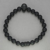 Italgem Skull with Sunglasses and Onyx Bead Bracelet