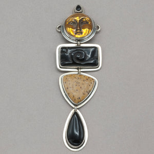 Tabra Goddess with Onyx and Palmwood Pendant Charm