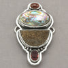 Tabra Pink Tourmaline, Abalone and Druzy Charm
