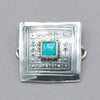 Tabra Square Sterling Silver and Turquoise Charm