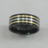 Italgem Black, Yellow and White IP Stainless Steel Ring