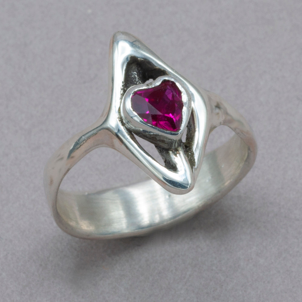Jim Kelly Tiny Ruby Heart Ring