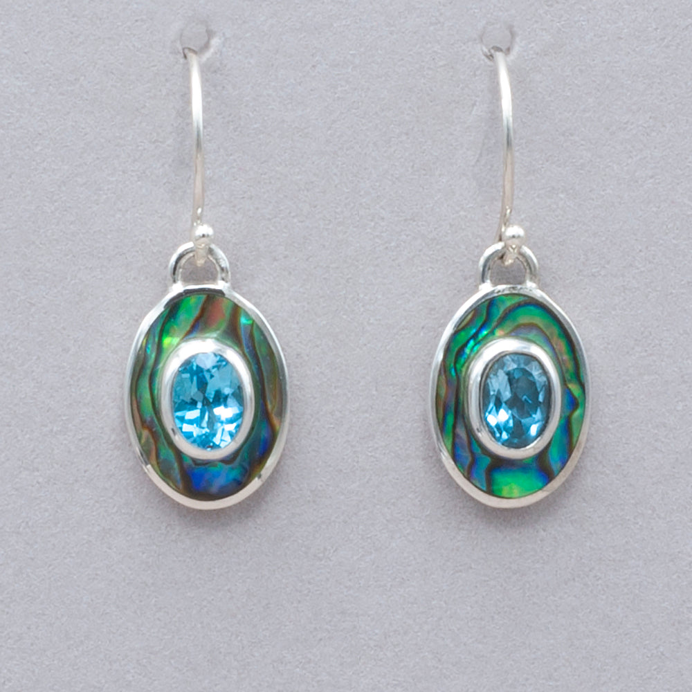 Acleoni Abalone and Blue Topaz Earrings