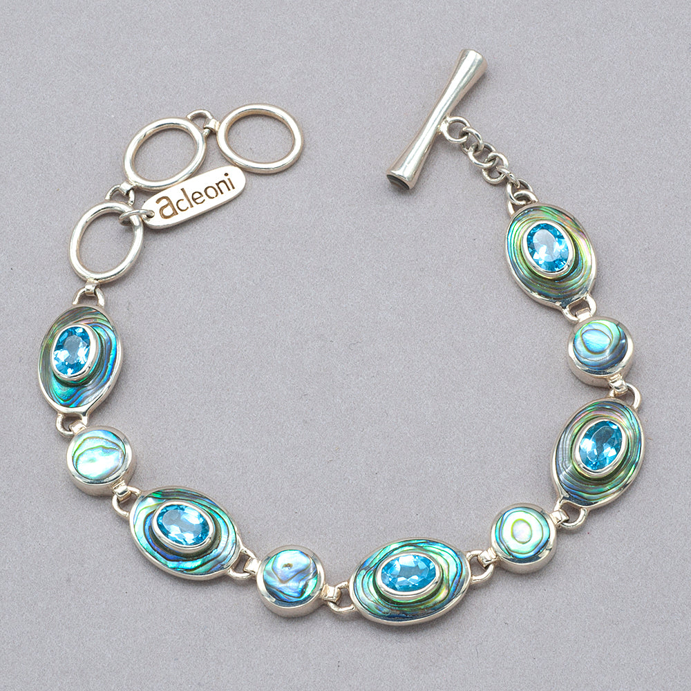 Acleoni Abalone and Blue Topaz Bracelet