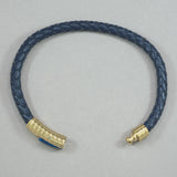 Italgem IPG S Steel Blue Clasp Blue Leather Bracelet