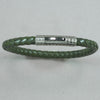 Italgem Green Leather with Stainless Steel Bracelet