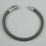 Italgem Green Leather with Stainless Steel Bracelet