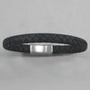 Italgem Black Leather with Matte Stainless Steel Bracelet