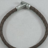 Italgem Black Leather with Matte Stainless Steel Bracelet