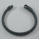 Italgem Black Leather with Black IP Stainless Steel Bracelet