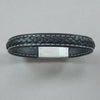 Italgem Black Leather with Matte Stainless Steel Bracelet