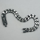 Italgem Black IP S. Steel Mate Cut Curb Link Bracelet