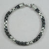 Italgem Stainless Steel and Black IP Bracelet