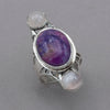 Sugilite and Quartz Sterling Silver Ring
