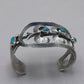 Sandcast Turquoise Sterling Silver and 18K Gold Cuff Bracelet