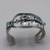 Sandcast Turquoise Sterling Silver and 18K Gold Cuff Bracelet