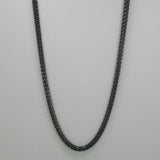 Italgem Black-IP S. Steel 6mm-Round Franco Polished 24" Necklace