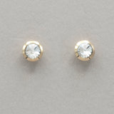 Italgem White CZ Stainless Steel Stud Earrings