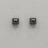 Italgem Black CZ Square Stud Earrings