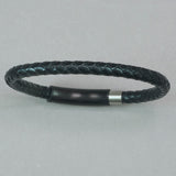 Italgem Black Leather Bracelet