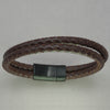Italgem Brown Leather Two-Strand Bracelet