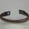 Italgem Brown Leather Two-Strand Bracelet