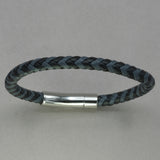 Italgem Black and Grey Leather Bracelet
