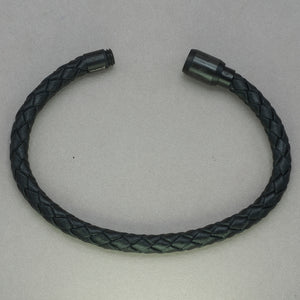 Italgem Black Leather Bracelet