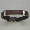 Italgem Wood ID Brown Leather Bracelet