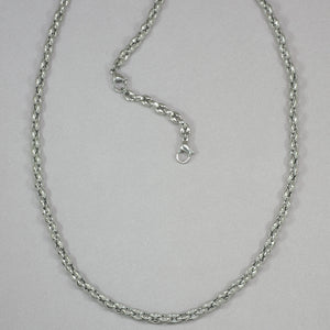 Italgem S. Steel 4.5mm-Hand-Oval-Link Polished 22"+2" Chain Necklace