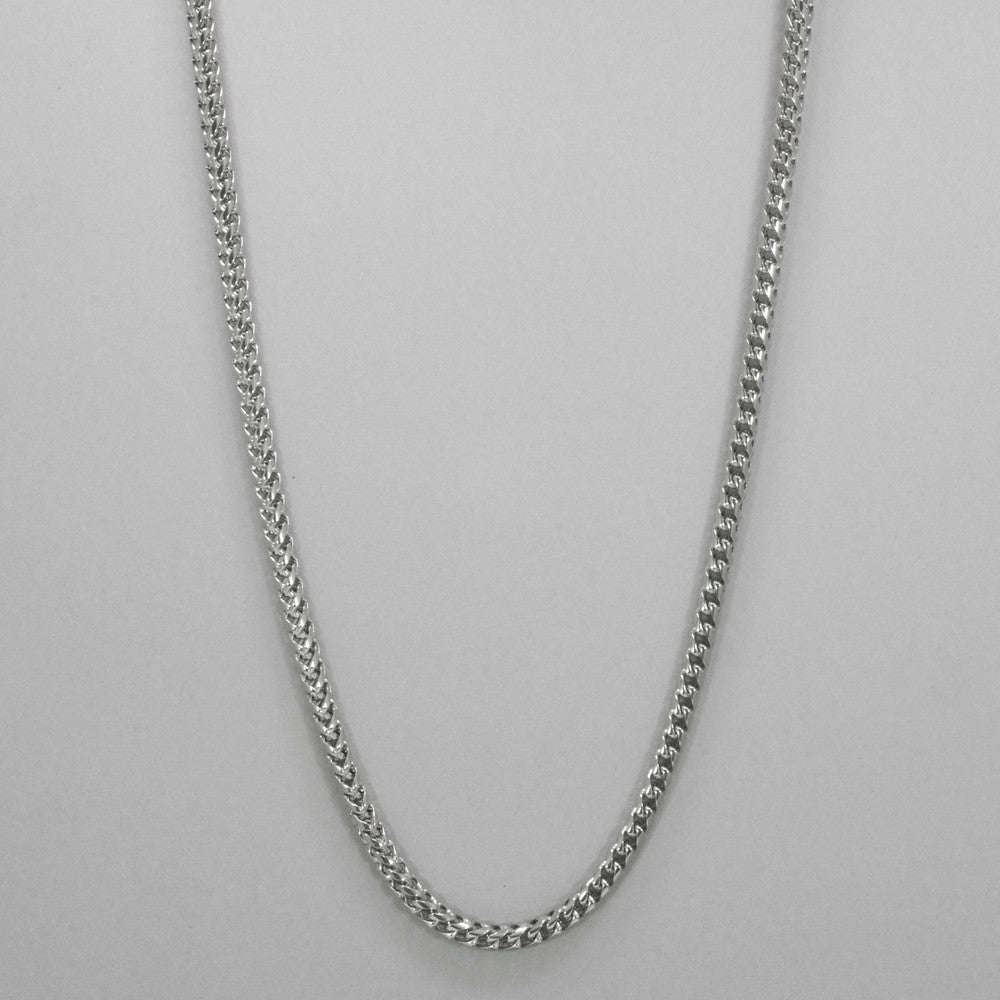 Italgem S. Steel 5mm-Round Franco Polished 24" Necklace