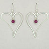 Jim Kelly Garnet Heart Earrings