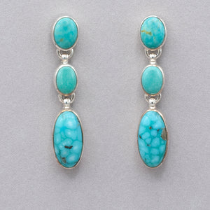 Three Turquoise Drop Earrings