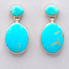 Large Turquoise Oval Post Earrings