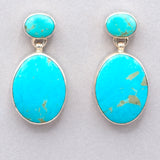 Large Turquoise Oval Post Earrings