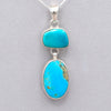 Double Turquoise Sterling Silver Pendant