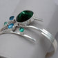 Lilly Barrack Green Quartz and London Blue Topaz Cuff Bracelet