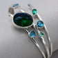 Lilly Barrack Green Quartz and London Blue Topaz Cuff Bracelet