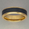 Italgem Yellow IP Stainless Steel and Carbon Fiber Ring