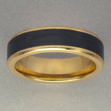 Italgem Yellow IP Stainless Steel and Carbon Fiber Ring