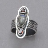 Tabra Moonstone and Garnet Ring