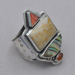 Tabra Palmwood and Abalone Ring