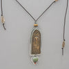 Tabra Bronze Buddha and Turquoise Necklace
