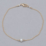 Tiny Pearl 14k Gold Fill Bracelet