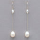Pearl Long Drop Sterling Silver Earrings