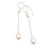 Pearl Long Drop Sterling Silver Earrings