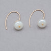 Cream Colored Button Pearl 14k Gold Fill Earrings