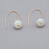 Cream Colored Button Pearl 14k Gold Fill Earrings