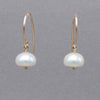 Cream Colored Button Pearl 14k Gold Fill Earrings